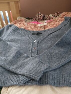 Grey Off Shoulder Sweater